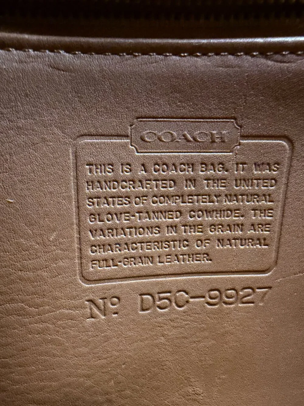 Vintage Coach British Tan Leather Crossbody Messenger Bag Brass Hardware USA - Picture 5 of 16